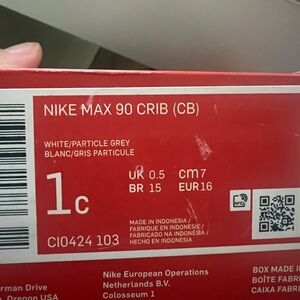 Nike Max 90 Crib Shoes - White and Gray + Nike Foamposite blue and red